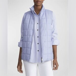 Lafayette 148 NY Recycled Poly Reversible Puffer Vest 3X NWT Wild Bluet